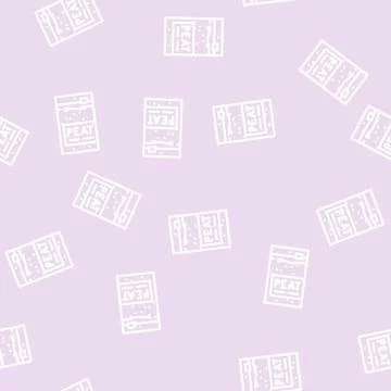 Sachet bag peat line vector seamless pattern 스톡 일러스트