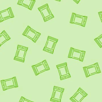 Sachet plastic package line seamless pattern Stock Illustration
