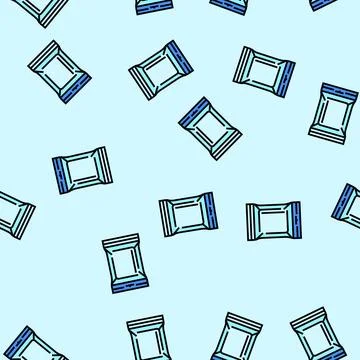 Sachet plastic package vector seamless pattern Stockillustratie