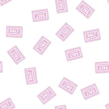 Sachet salt glyph vector seamless pattern Stock Illustration
