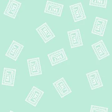 Sachet salt line vector seamless pattern Stock Illustration