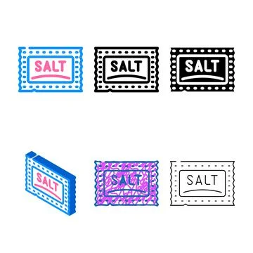 Sachet salt pack color icon vector Stock Illustration