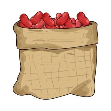 Sack of beans illustration Stock Illustration