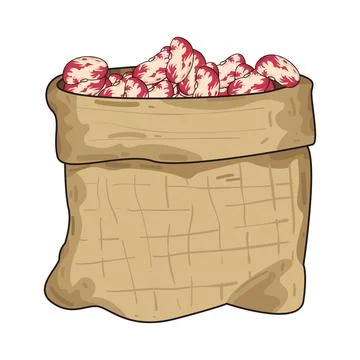 Sack of beans illustration Stock Illustration
