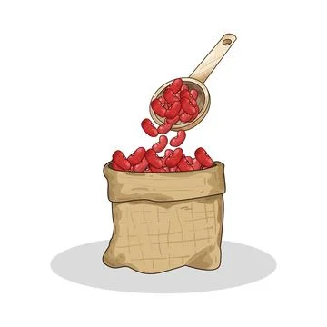 Sack of beans illustration Stock Illustration