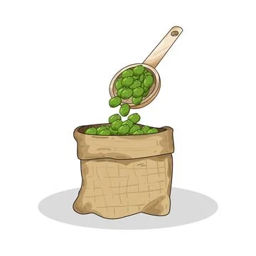 Sack of beans illustration Stock Illustration