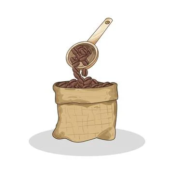 Sack of beans illustration Stock Illustration