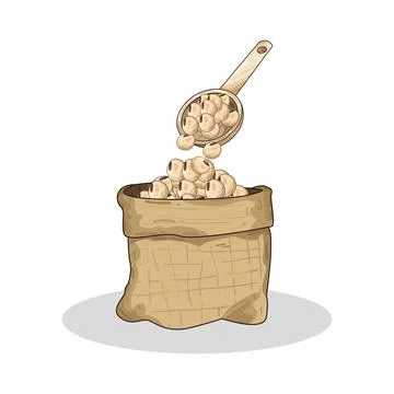 Sack of beans illustration Stock Illustration