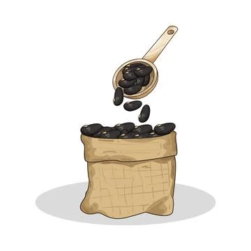 Sack of beans illustration Stock Illustration