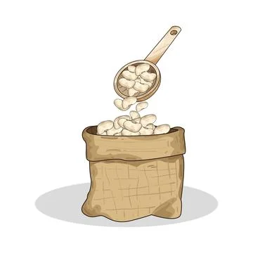 Sack of beans illustration Stock Illustration