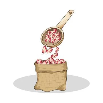 Sack of beans illustration Stock Illustration