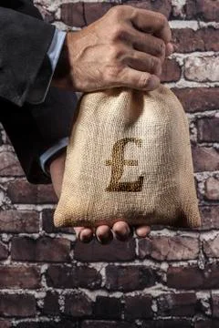 Sack With Black Pound Stock Photos