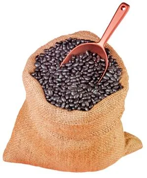 SACK OF BLACK TURTLE BEANS CUT OUT Photos