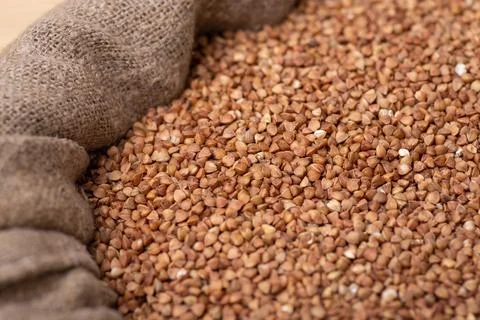 Sack of buckwheat Stock Photos