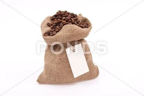 Sack with coffee bean Stock Photos