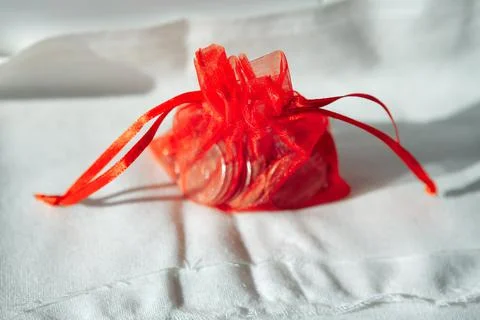 Sack with coins Stock Photos