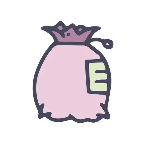 Sack color vector doodle simple icon design Stock Illustration