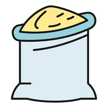 Sack containing grain or flour harvest icon Stock Illustration