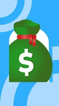 Sack of dollar coin vector illustration in a minimalist background Stock Illustration