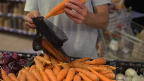 Sack with Drawstring for Bulk Food. Zero waste. Plastic free shopping bags Video stock 134994115