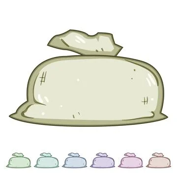 Sack filled with grain or dry food product Stock Illustration