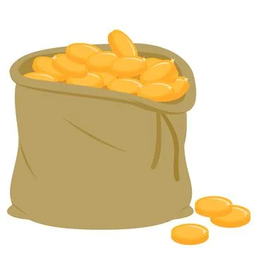 Sack full of coins. Vector illustration Stock Illustration