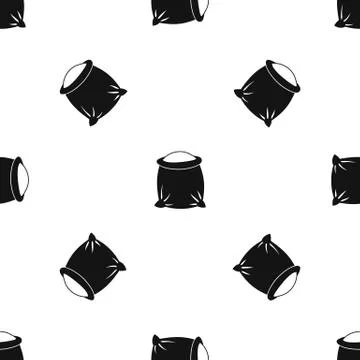 Sack full of flour pattern seamless black 스톡 일러스트