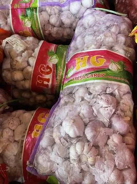 Sack of Garlic Stock Photos