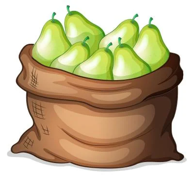 A sack of green avocado Stock Illustration