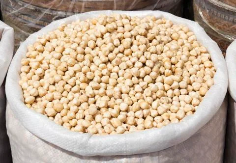 Sack of hazelnut Stock Photos