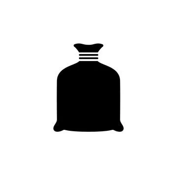 Sack icon. Vector black glyph icon isolated on white background. Stock Illustration