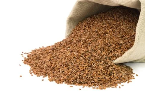 Sack with linseed Stock Photos