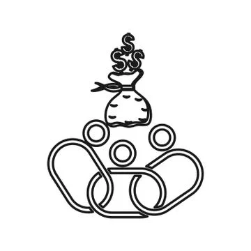 Sack money Commitment Teamwork Together Outline Logo Stock-Illustration