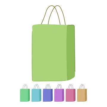 Sack paper lunch bag vector cartoon graphic Stock Illustration