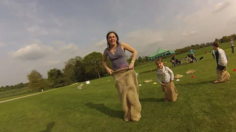 Sack race Stock Footage 46721167