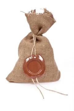 Sack with sealing-wax Stock Photos