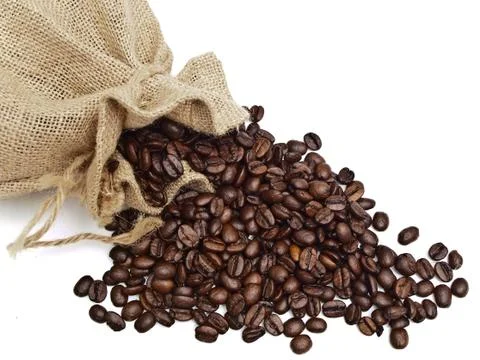 Sack with Spilled Coffe Foto stock