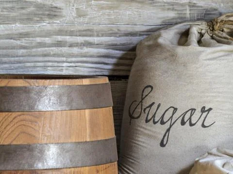 Sack of sugar Stock Photos