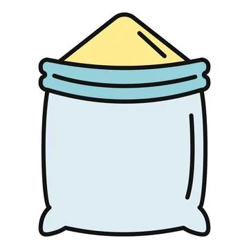 Sack of wheat flour or grain icon Stock Illustration