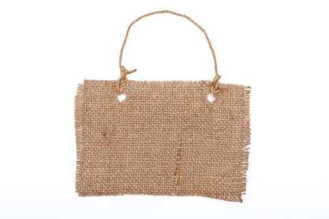 Sackcloth label Stock Photos