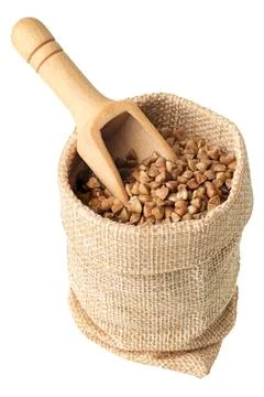 Sackful of buckwheat Stock Photos
