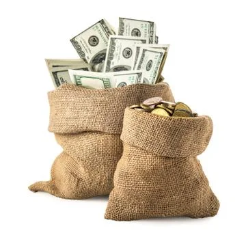 Sacks with money Stock Photos