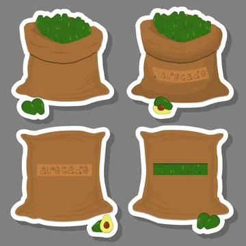 Sacks with natural food イラスト素材