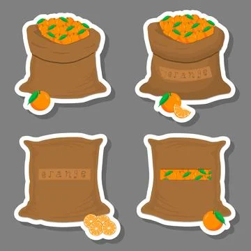Sacks with natural food Stock Illustration