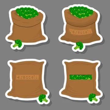 Sacks with natural food Stock Illustration