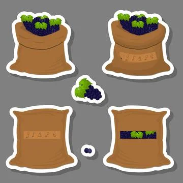 Sacks with natural food Stock Illustration