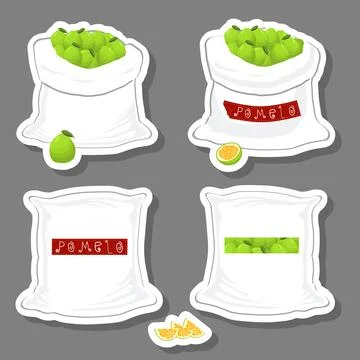 Sacks with natural food Stock Illustration