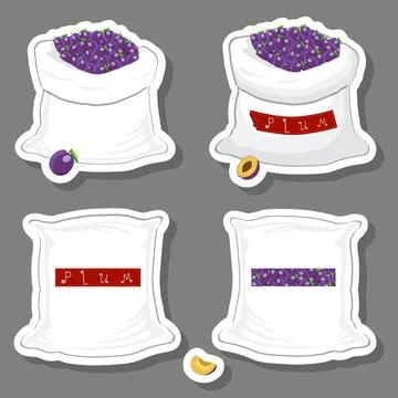 Sacks with natural food Stock Illustration
