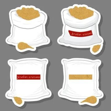 Sacks with natural food Stock Illustration