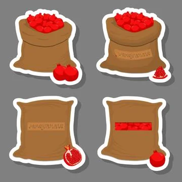Sacks with natural food Stock Illustration